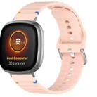 For Fitbit Versa 3 / 4 / Sense 2 Wavy Grain Stitched Silicone Watch Band(Pink) - 1