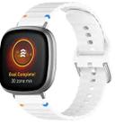 For Fitbit Versa 3 / 4 / Sense 2 Wavy Grain Stitched Silicone Watch Band(White) - 1