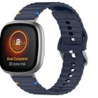 For Fitbit Versa 3 / 4 / Sense 2 Wavy Grain Stitched Silicone Watch Band(Midnight Blue) - 1