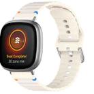 For Fitbit Versa 3 / 4 / Sense 2 Wavy Grain Stitched Silicone Watch Band(Starlight) - 1