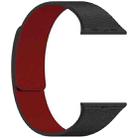 For Apple Watch 42 / 44 / 45 / 46 / 49mm xDfind Flat Head Litchi Texture Magnetic Silicone Watch Band(Black Red) - 2