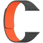 For Apple Watch 42 / 44 / 45 / 46 / 49mm xDfind Flat Head Litchi Texture Magnetic Silicone Watch Band(Grey Orange) - 2
