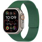 For Apple Watch 42 / 44 / 45 / 46 / 49mm xDfind Flat Head Litchi Texture Magnetic Silicone Watch Band(Dark Green) - 1