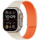 For Apple Watch 42 / 44 / 45 / 46 / 49mm xDfind Flat Head Litchi Texture Magnetic Silicone Watch Band(Starlight Orange) - 1