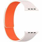 For Apple Watch 42 / 44 / 45 / 46 / 49mm xDfind Flat Head Litchi Texture Magnetic Silicone Watch Band(Starlight Orange) - 2