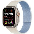 For Apple Watch 38 / 40 / 41 / S10 42mm xDfind Flat Head Litchi Texture Magnetic Silicone Watch Band(White Blue) - 1