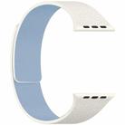 For Apple Watch 38 / 40 / 41 / S10 42mm xDfind Flat Head Litchi Texture Magnetic Silicone Watch Band(White Blue) - 2