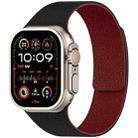 For Apple Watch 38 / 40 / 41 / S10 42mm xDfind Flat Head Litchi Texture Magnetic Silicone Watch Band(Black Red) - 1