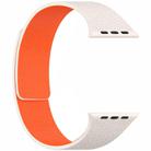 For Apple Watch 38 / 40 / 41 / S10 42mm xDfind Flat Head Litchi Texture Magnetic Silicone Watch Band(Starlight Orange) - 2