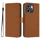 For OPPO Reno14 F 5G Skin Feel Solid Color Leather Phone Case with Lanyard(Brown) - 2