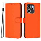 For OPPO Reno14 F 5G Skin Feel Solid Color Leather Phone Case with Lanyard(Orange) - 2