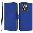 For OPPO Reno14 F 5G Skin Feel Solid Color Leather Phone Case with Lanyard(Dark Blue) - 2