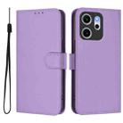 For OPPO Reno14 F 5G Skin Feel Solid Color Leather Phone Case with Lanyard(Lavender Purple) - 2
