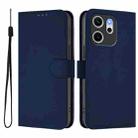 For OPPO Reno14 F 5G Skin Feel Solid Color Leather Phone Case with Lanyard(Navy Blue) - 2