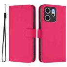 For OPPO Reno14 F 5G Skin Feel Solid Color Leather Phone Case with Lanyard(Rose Red) - 2