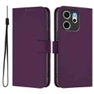 For OPPO Reno14 F 5G Skin Feel Solid Color Leather Phone Case with Lanyard(Violet) - 2
