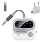 JS4 2 in 1 Car Digital Display Wireless Audio Adapter 3.5mm Audio Receiver Transmitter(White) - 1