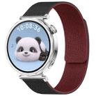 18mm xDfind Flat Head Litchi Texture Magnetic Silicone Watch Band(Black Red) - 1