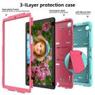 For Samsung Galaxy Tab A7 (2020) T500/T505 Shockproof Two-Color Silicone Protective Case with Holder(Mint Green + Rose Red) - 1