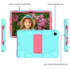 For Samsung Galaxy Tab A7 (2020) T500/T505 Shockproof Two-Color Silicone Protective Case with Holder(Mint Green + Rose Red) - 2