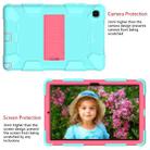 For Samsung Galaxy Tab A7 (2020) T500/T505 Shockproof Two-Color Silicone Protective Case with Holder(Mint Green + Rose Red) - 3