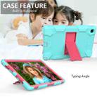 For Samsung Galaxy Tab A7 (2020) T500/T505 Shockproof Two-Color Silicone Protective Case with Holder(Mint Green + Rose Red) - 4