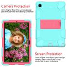 For Samsung Galaxy Tab A7 (2020) T500/T505 Shockproof Two-Color Silicone Protective Case with Holder(Mint Green + Rose Red) - 5