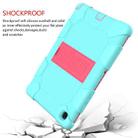 For Samsung Galaxy Tab A7 (2020) T500/T505 Shockproof Two-Color Silicone Protective Case with Holder(Mint Green + Rose Red) - 6