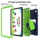 For Samsung Galaxy Tab A7 (2020) T500/T505 Shockproof Two-Color Silicone Protective Case with Holder(Navy Blue + Green) - 1