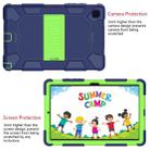 For Samsung Galaxy Tab A7 (2020) T500/T505 Shockproof Two-Color Silicone Protective Case with Holder(Navy Blue + Green) - 3