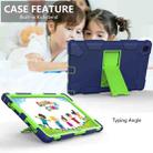 For Samsung Galaxy Tab A7 (2020) T500/T505 Shockproof Two-Color Silicone Protective Case with Holder(Navy Blue + Green) - 4