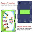For Samsung Galaxy Tab A7 (2020) T500/T505 Shockproof Two-Color Silicone Protective Case with Holder(Navy Blue + Green) - 5