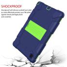 For Samsung Galaxy Tab A7 (2020) T500/T505 Shockproof Two-Color Silicone Protective Case with Holder(Navy Blue + Green) - 6