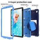 For Samsung Galaxy Tab A7 (2020) T500/T505 Shockproof Two-Color Silicone Protective Case with Holder(Navy Blue + Blue) - 1