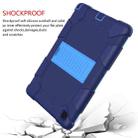 For Samsung Galaxy Tab A7 (2020) T500/T505 Shockproof Two-Color Silicone Protective Case with Holder(Navy Blue + Blue) - 6