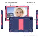 For Samsung Galaxy Tab A7 (2020) T500/T505 Shockproof Two-Color Silicone Protective Case with Holder(Navy Blue + Rose Red) - 2