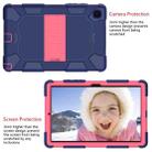 For Samsung Galaxy Tab A7 (2020) T500/T505 Shockproof Two-Color Silicone Protective Case with Holder(Navy Blue + Rose Red) - 3
