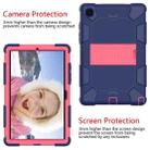 For Samsung Galaxy Tab A7 (2020) T500/T505 Shockproof Two-Color Silicone Protective Case with Holder(Navy Blue + Rose Red) - 5