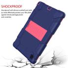 For Samsung Galaxy Tab A7 (2020) T500/T505 Shockproof Two-Color Silicone Protective Case with Holder(Navy Blue + Rose Red) - 6