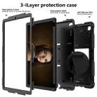 For Samsung Galaxy Tab A7 (2020) T500/T505 Shockproof Two-Color Silicone Protective Case with Holder(Black+Black) - 1