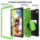 For Samsung Galaxy Tab A7 (2020) T500/T505 Shockproof Two-Color Silicone Protective Case with Holder(Black + Green) - 1