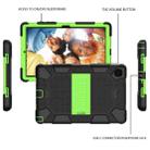 For Samsung Galaxy Tab A7 (2020) T500/T505 Shockproof Two-Color Silicone Protective Case with Holder(Black + Green) - 2