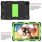 For Samsung Galaxy Tab A7 (2020) T500/T505 Shockproof Two-Color Silicone Protective Case with Holder(Black + Green) - 3