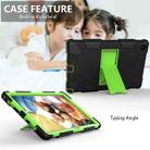 For Samsung Galaxy Tab A7 (2020) T500/T505 Shockproof Two-Color Silicone Protective Case with Holder(Black + Green) - 4