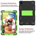 For Samsung Galaxy Tab A7 (2020) T500/T505 Shockproof Two-Color Silicone Protective Case with Holder(Black + Green) - 5