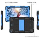 For Samsung Galaxy Tab A7 (2020) T500/T505 Shockproof Two-Color Silicone Protective Case with Holder(Black + Blue) - 2