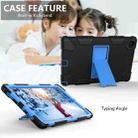 For Samsung Galaxy Tab A7 (2020) T500/T505 Shockproof Two-Color Silicone Protective Case with Holder(Black + Blue) - 4