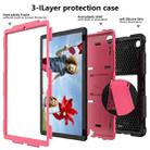 For Samsung Galaxy Tab A7 (2020) T500/T505 Shockproof Two-Color Silicone Protective Case with Holder(Black + Rose Red) - 1