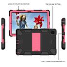 For Samsung Galaxy Tab A7 (2020) T500/T505 Shockproof Two-Color Silicone Protective Case with Holder(Black + Rose Red) - 2