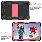 For Samsung Galaxy Tab A7 (2020) T500/T505 Shockproof Two-Color Silicone Protective Case with Holder(Black + Rose Red) - 3